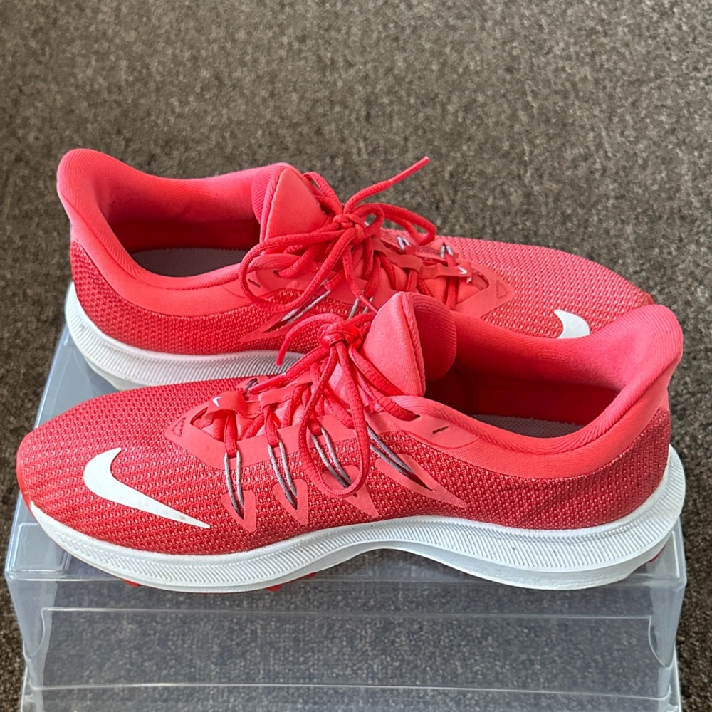 Nike Bright Red Women's Running Sneakers with White Swoosh